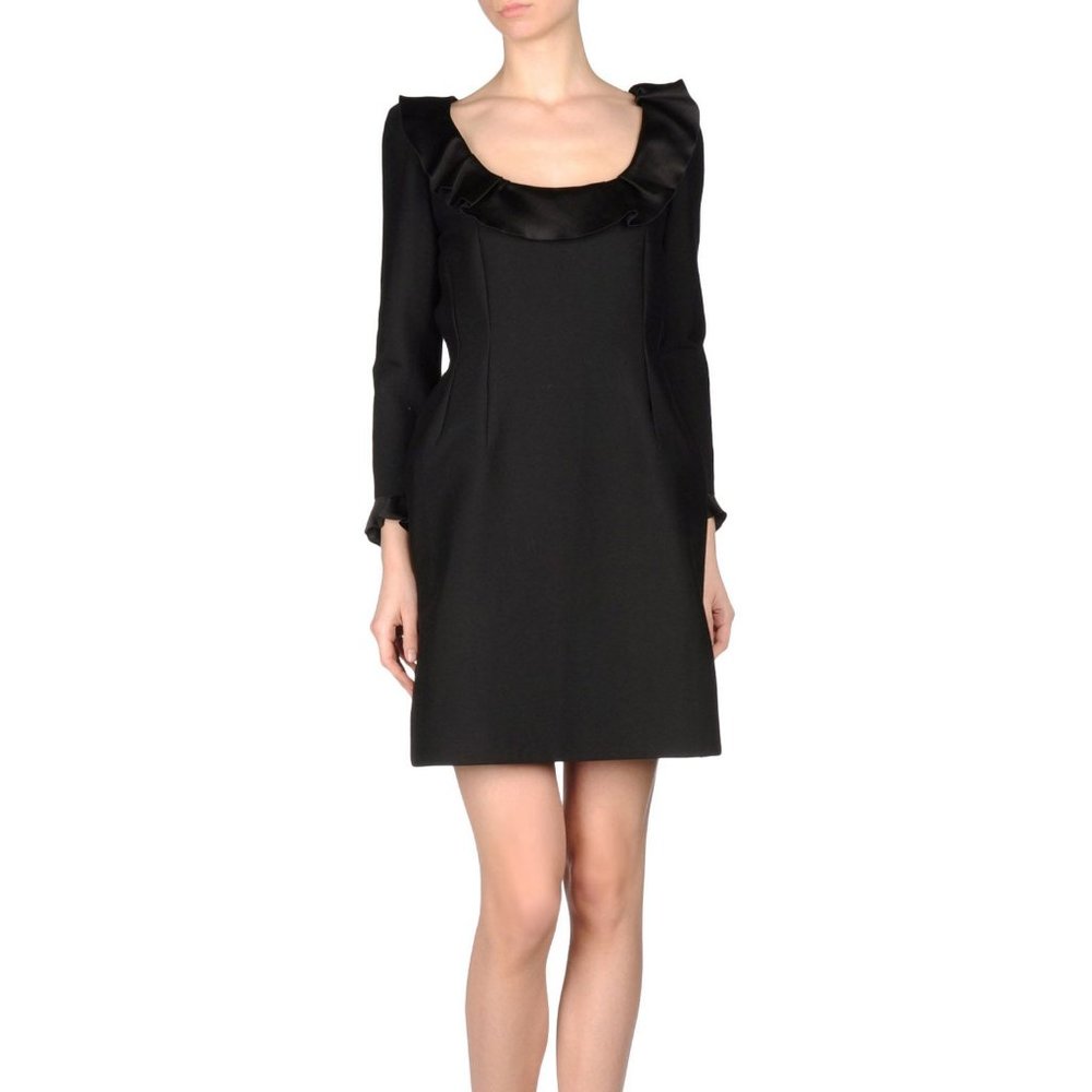 Lanvin Women's Size 12 ( 42) Black Wool Sheath Dress